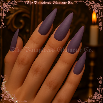 L’Améthyste— Amethyst Pearl  Handcrafted Luxury Glamour Magick Gel Press-On Nails