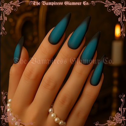 L’Aqua Goth — The Aqua Goth Luxury Handcrafted Glamour Magick Gel Press-On Nail Set