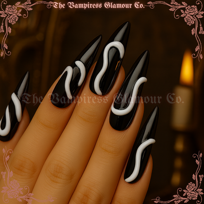 L’Oracle Noir — The Black Oracle
Luxury Handcrafted Glamour Magick Gel Press-On Nail Set