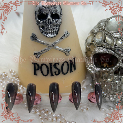 Réglisse Noire — Black Licorice Jelly Luxury Handcrafted Glamour Magick Gel Press-On Nail Set