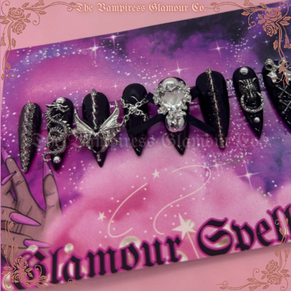 La Belle Mortelle — Belladonna Luxury Handcrafted Glamour Magick Gel Press-On Nail Set
