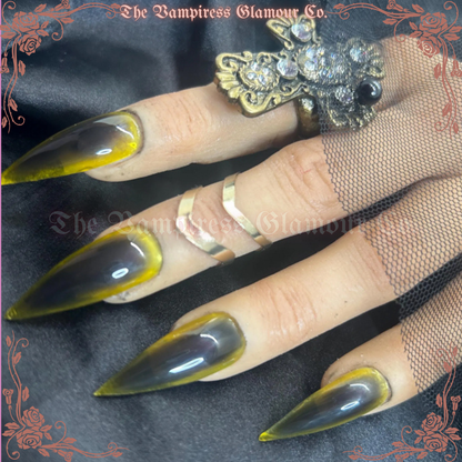 Miel Noir — Black Honey Jelly Luxury Handcrafted Glamour Magick Gel Press-On Nail Set