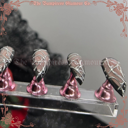 Chromatique Sacrée — Sacred Chrome Luxury Handcrafted Glamour Magick Gel Press-On Nail Set