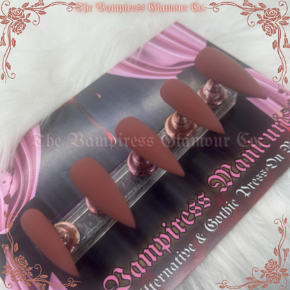 Brune Caramel Fondue — Caramel Fudge Luxury Handcrafted Glamour Magick Gel Press-On Nail Set