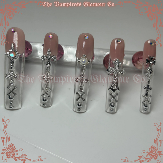 L’Eau Sacrée — Holy Water Handcrafted Luxury Glamour Magick Gel Press-On Nails