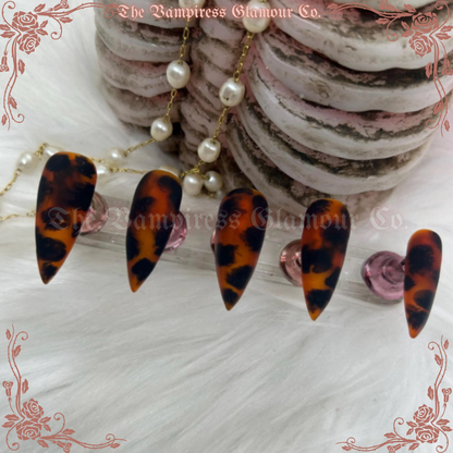Tortue Tantalisante — Tantalizing Tortoise Luxury Handcrafted Glamour Magick Gel Press-On Nail Set