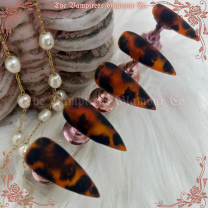 Tortue Tantalisante — Tantalizing Tortoise Luxury Handcrafted Glamour Magick Gel Press-On Nail Set