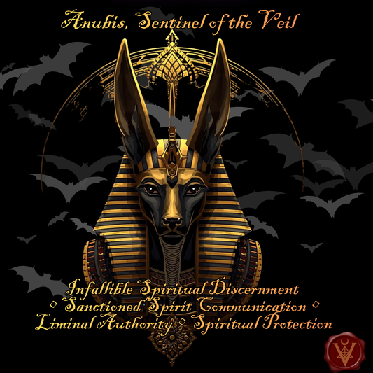 Anubis, Sentinelle du Voile- Sanctioned Spirit Communication & Liminal Authority Ritual Oil