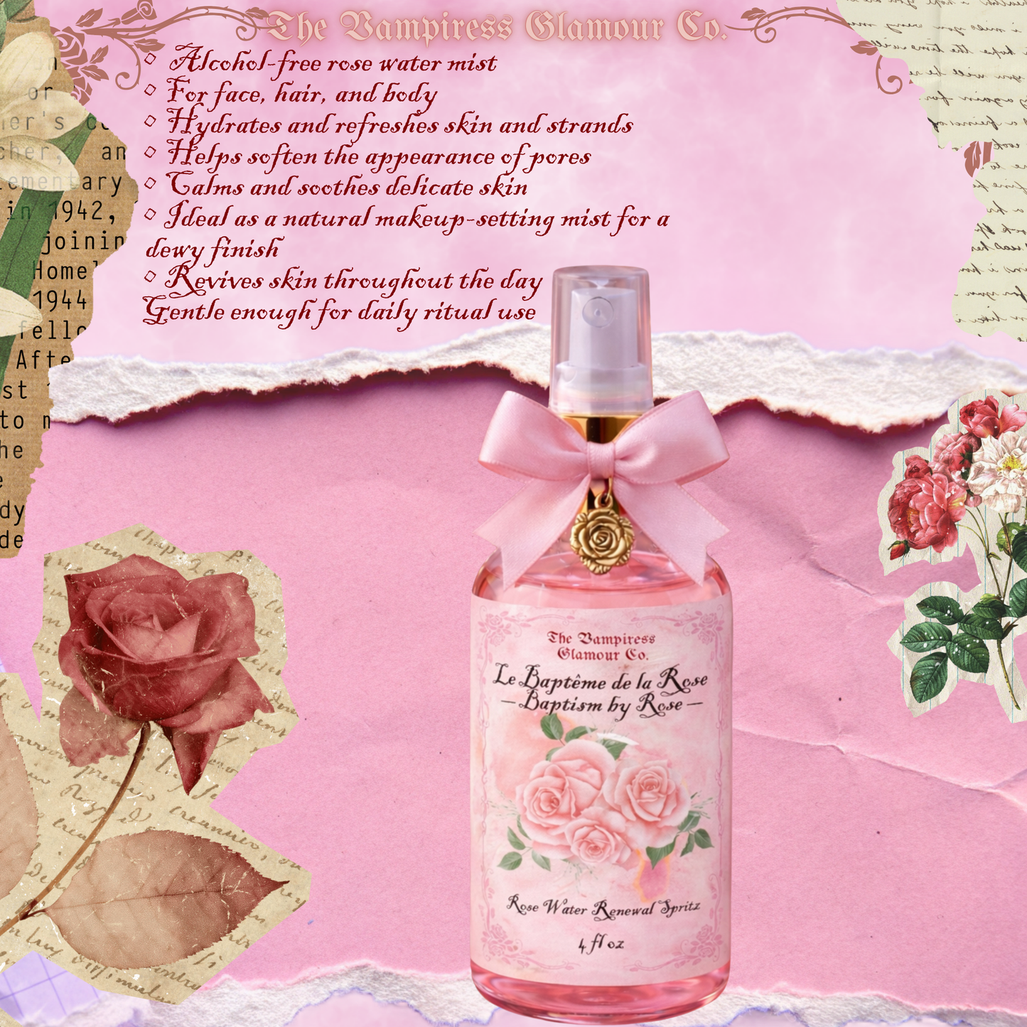 Le Baptême de la Rose-Crystal Infused Rose Water Renewal Spritz