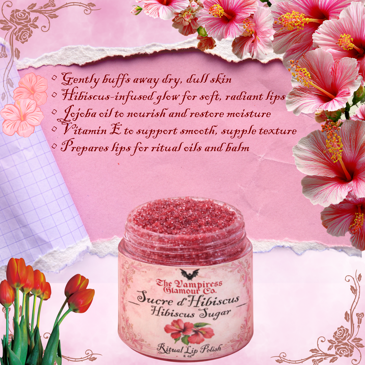 Sucre d’Hibiscus-Hibiscus Sugar Ritual Lip Polish
