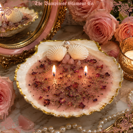 La Perle Enchantée — The Enchanted Pearl Shell Glamour Altar Candle