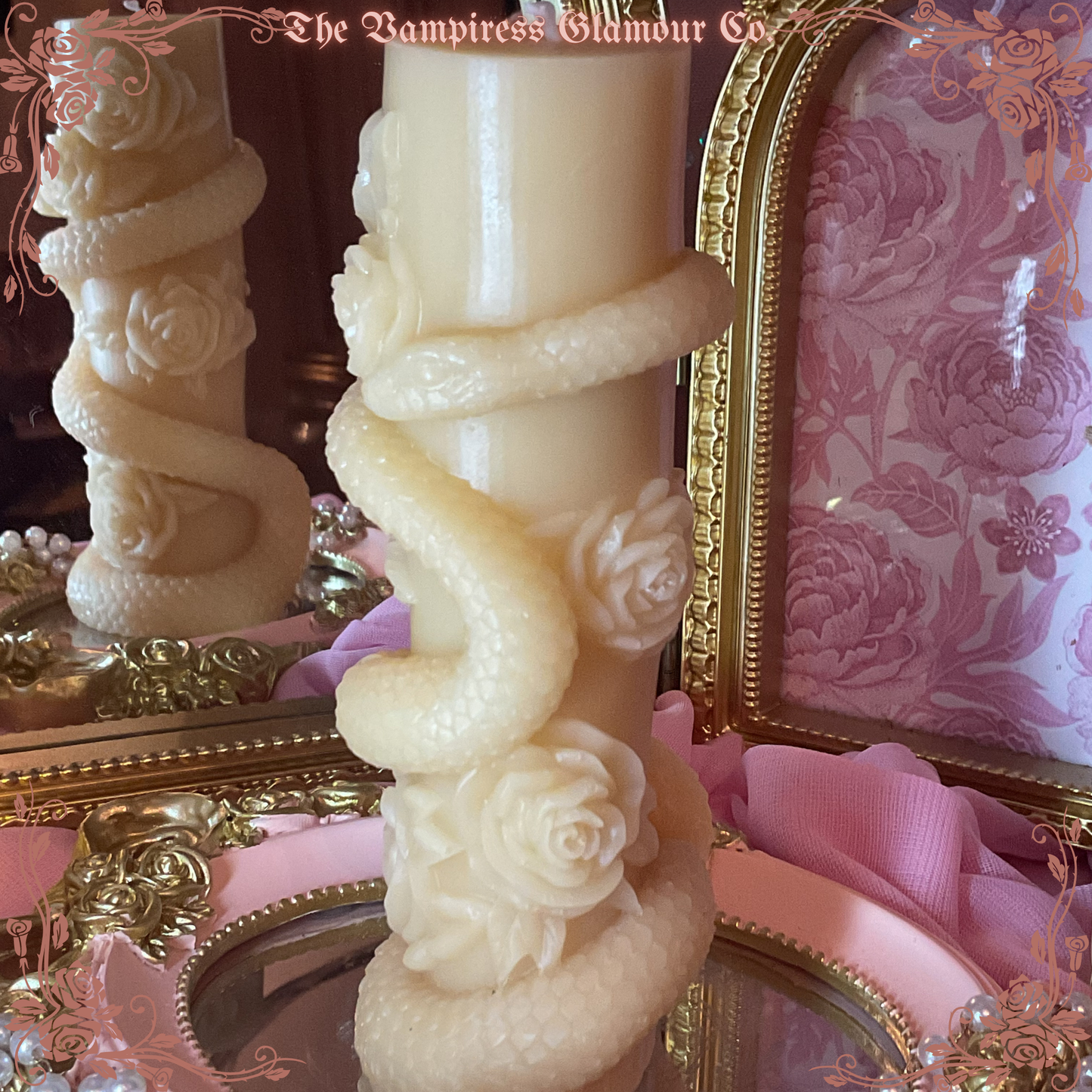 Le Serpent et la Rose Hand-Poured Artisanal Beeswax Sculptural Ritual Candle