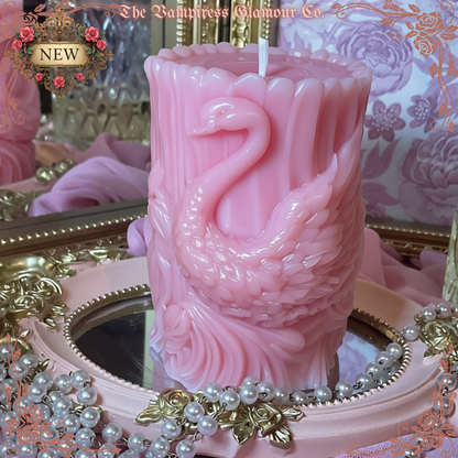 La Flamme du Cygne Hand-Poured Artisanal Beeswax Sculptural Ritual Candle