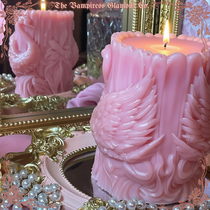 La Flamme du Cygne Hand-Poured Artisanal Beeswax Sculptural Ritual Candle